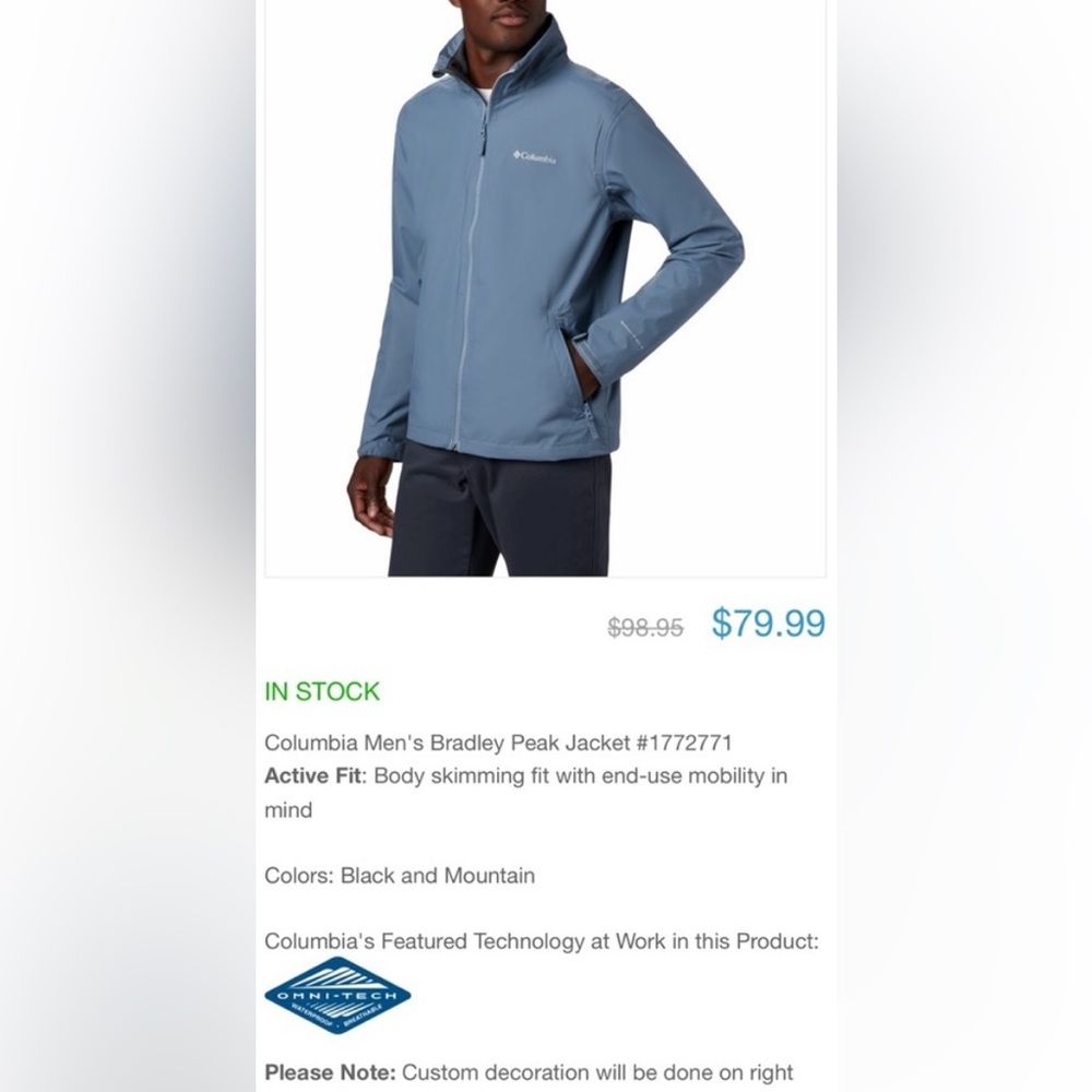 Columbia Bradley Peak Rain Jacket - Picture 2 of 16